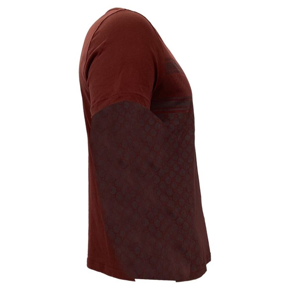 Gucci GG Kefia Print Round Neck T-Shirt in Maroon Cotton - Picture 2 of 12